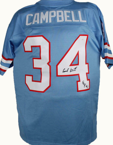 Earl Campbell Autographed Oilers Mitchell & Ness Jersey w/HOF-JSA W