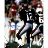 Framed Jim Kelly Signed Houston Gamblers Vertical 16x20 Photo w/"84 MVP" insc.
