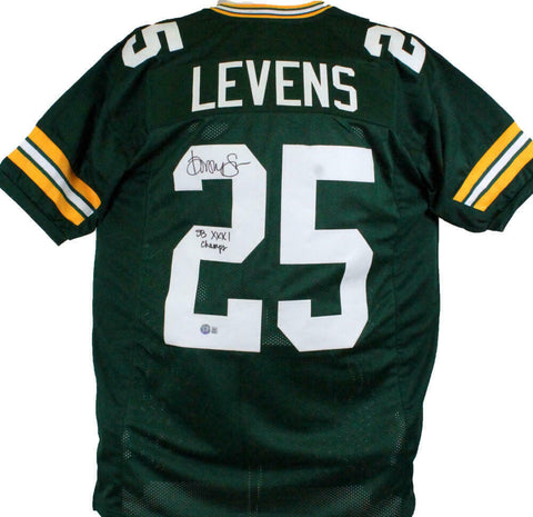 Dorsey Levens Autographed Green Pro Style Jersey w/SB Champs-Beckett W Hologram