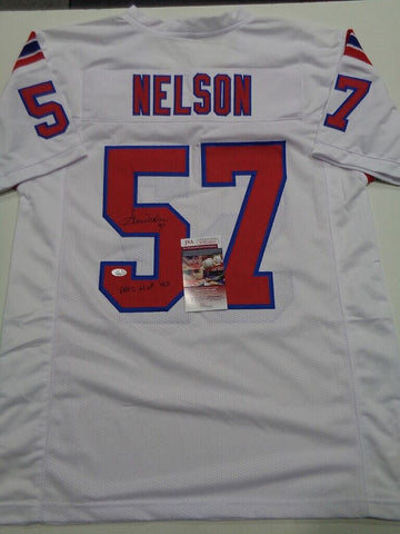 Steve Nelson Signed New England Patriots Jersey Inscribed Pats HOF 93 (JSA COA)