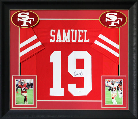 Deebo Samuel Authentic Signed Red Pro Style Framed Jersey Autographed JSA