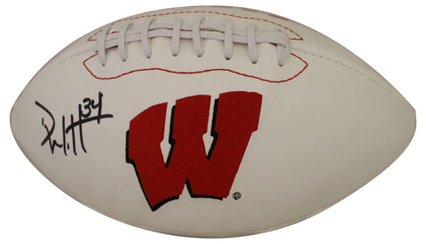 Derek Watt Autographed/Signed Wisconsin Badgers Logo Football JSA 28930