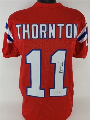 Tyquan Thornton Signed Patriots Jersey (Beckett) New England 2022 2nd Round Pick