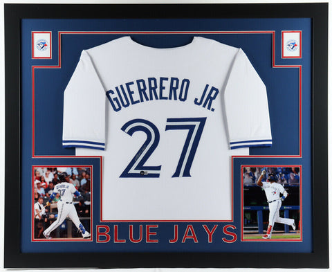 Vladimir Guerrero Jr Signed 35" x 43" Custom Framed Jersey Display (Beckett COA)