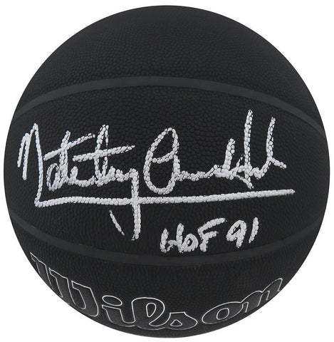 Nate Archibald Signed Wilson Black I/O 75th Ann Logo Basketball w/HOF'91 -SS COA