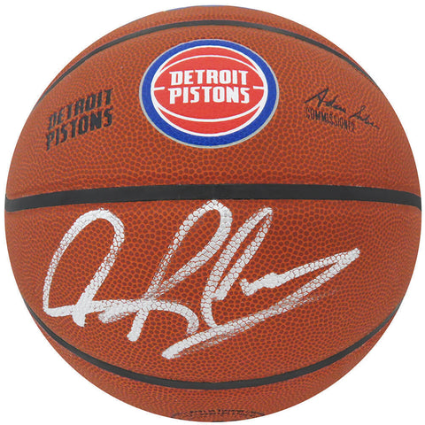 Dennis Rodman Signed Wilson Detroit Pistons Logo NBA Basketball - (SCHWARTZ COA)