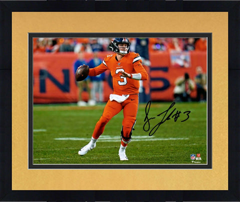 Framed Drew Lock Denver Broncos Autographed 8" x 10" Looking to Pass Photograph