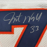 Framed Autographed/Signed Javonte Williams 33x42 Denver White Jersey BAS COA