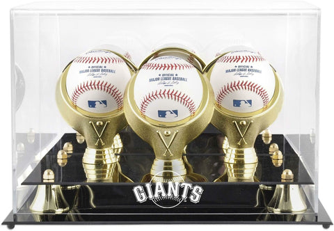 Giants Golden Classic Three Baseball Logo Display Case-Fanatics