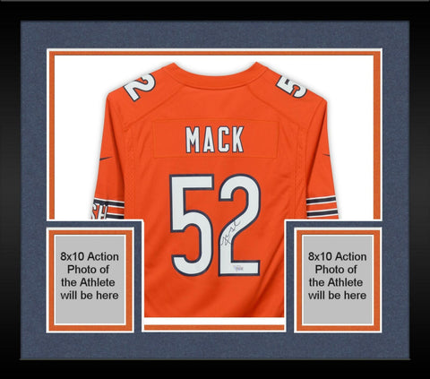 Framed Khalil Mack Chicago Bears Autographed Nike Orange Game Jersey