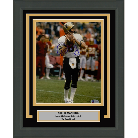 Framed Autographed/Signed Archie Manning Orleans Saints 8x10 Photo BAS COA #2