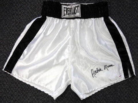 Archie Moore Autographed Signed White Everlast Boxing Trunks PSA/DNA #X30921