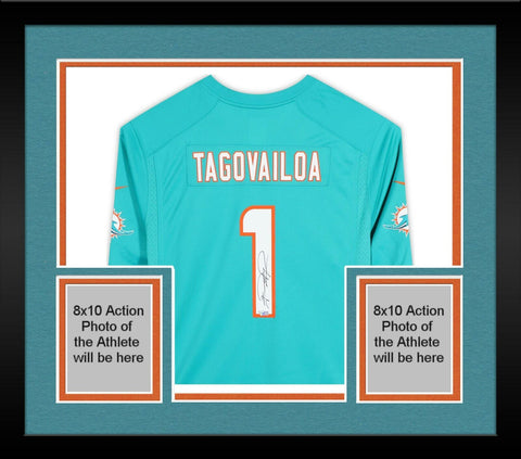 Framed Tua Tagovailoa Miami Dolphins Autographed Nike Primary Game Jersey