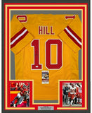 Framed Autographed/Signed Tyreek Hill 33x42 Kansas City Yellow Jersey JSA COA