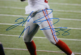Hakeem Nicks Autographed 16x20 In Air Against Patriots Photo- JSA Authenticated