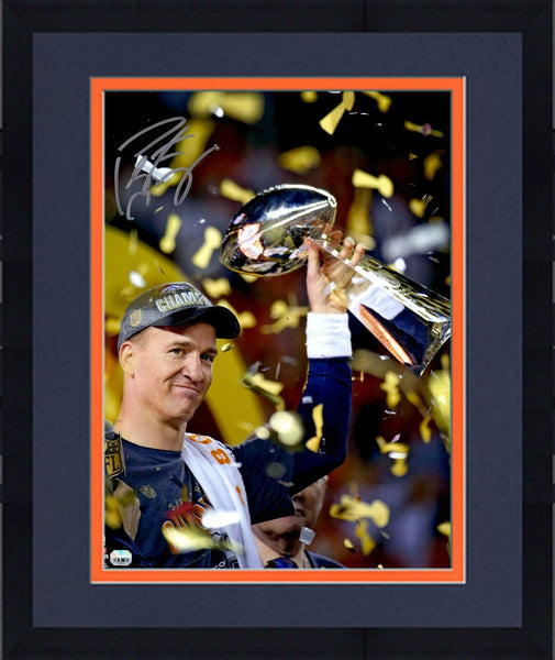 Frmd Peyton Manning Denver Broncos Signed 16 x 20 SB 50 Champs Celebration Photo