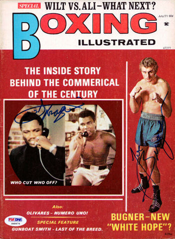 Joe Frazier & Joe Bugner Autographed Boxing Illustrated Cover PSA/DNA S48474