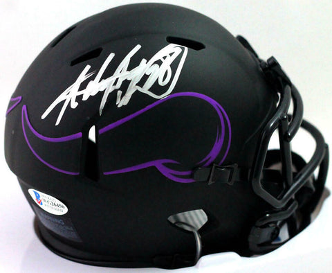 Adrian Peterson Autographed Minnesota Vikings Eclipse Mini Helmet-Beckett W *S