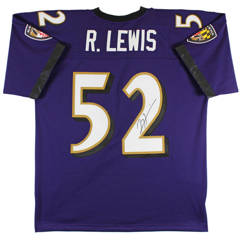 Ravens Ray Lewis Authentic Signed Purple Mitchell & Ness Jersey BAS Witnessed