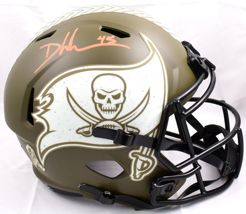 Devin White Signed Buccaneers F/S Salute to Service Speed Helmet-Beckett W Holo