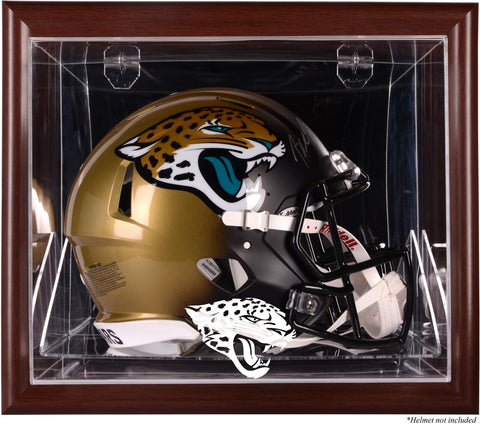 Jacksonville Jaguars Brown Framed Wall-Mountable Helmet Case