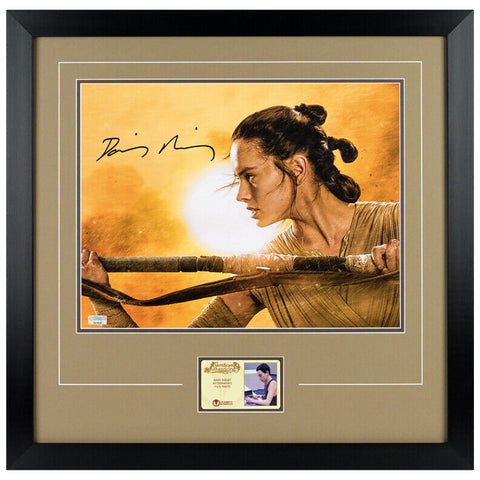 Daisy Ridley Autographed Star Wars The Last Jedi Rey 11x14 Classic Framed Photo