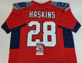 Hassan Haskins Signed Tennessee Titans Jersey (JSA COA) 2022 4th Round Pick R.B.
