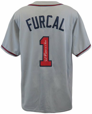 Rafael Furcal Signed Grey Custom Baseball Jersey w/2000 NL ROY - (SCHWARTZ COA)