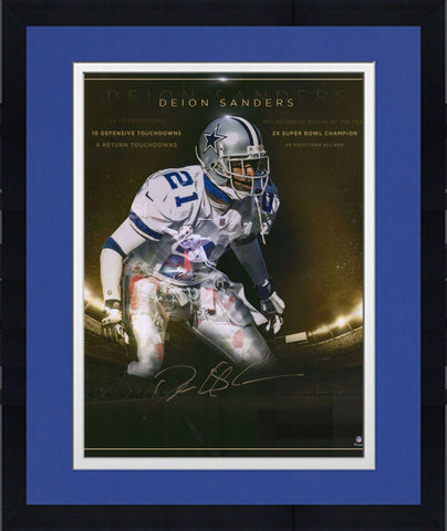 Framed Deion Sanders Dallas Cowboys Signed 16" x 20" Golden Years Photo