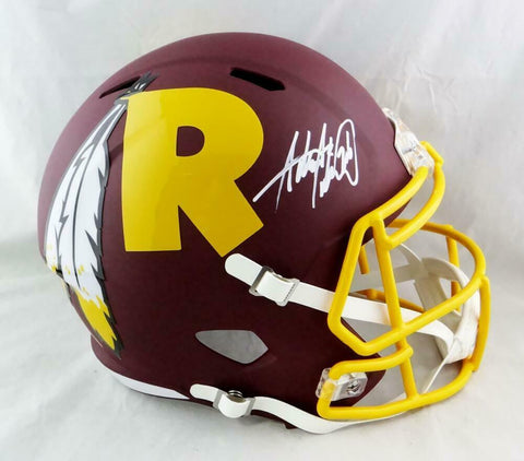Adrian Peterson Autographed Redskins F/S AMP Speed Helmet- Beckett W Auth *White