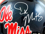 DK Metcalf Autographed Ole Miss Rebels Navy Speed F/S Helmet - Beckett W *White
