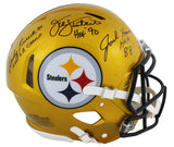 Steelers LBs (3) Ham Lambert & Russell Signed Flash F/S Speed Proline Helmet BAS