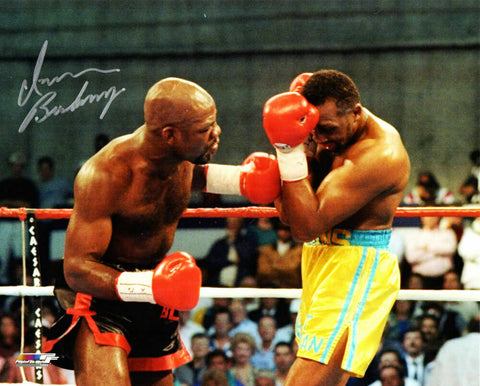 IRAN BARKLEY Signed Boxing Fight vs Thomas Hearns 8x10 Photo - SCHWARTZ