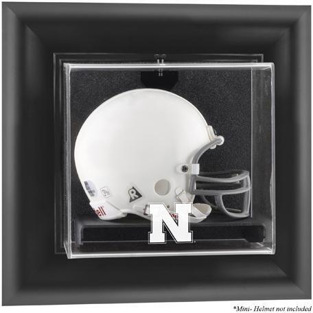 Nebraska Cornhuskers Black Framed Wall-Mountable Mini Helmet Case