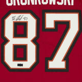 Framed Rob Gronkowski Tampa Bay Buccaneers Autographed Red Nike Elite Jersey