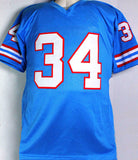Earl Campbell Autographed Blue Pro Style Jersey w/ HOF - Beckett W Auth *4