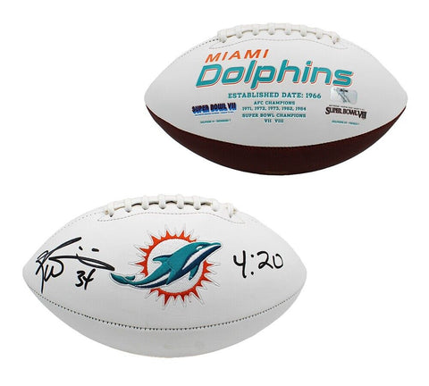 Ricky Williams Signed Miami Dolphins Embroidered White Football w/ "4:20"