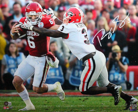 Roquan Smith Autographed GA Bulldogs Tackle Vs OU 16x20 HM Photo- Beckett W*Whit