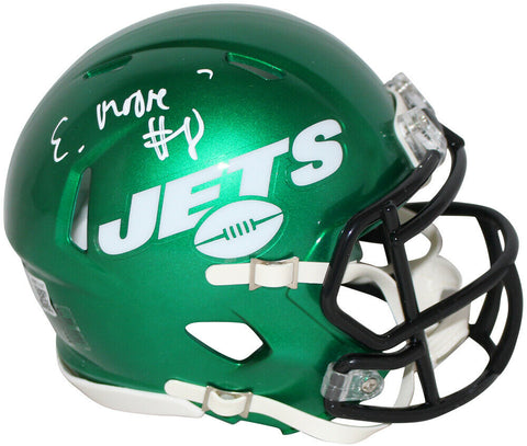 Elijah Moore Autographed New York Jets Speed Mini Helmet Beckett BAS 34070