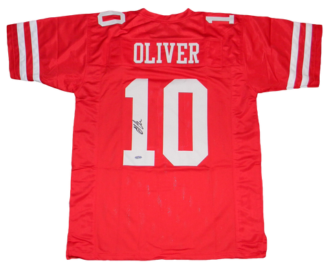 ED OLIVER SIGNED AUTOGRAPHED HOUSTON COUGARS #10 RED JERSEY TRISTAR
