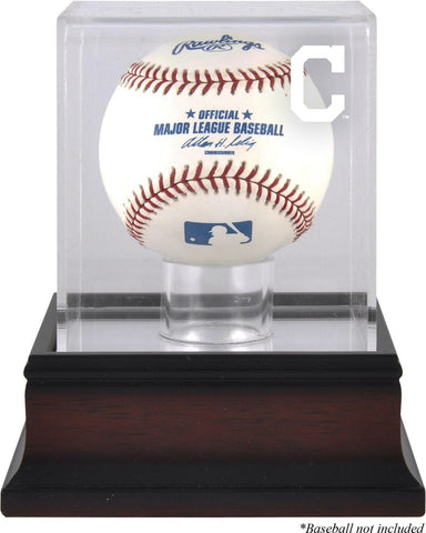 Cleveland Indians Mahogany Baseball Logo Display Case