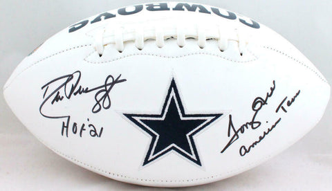 Drew Pearson Tony Hill Signed Cowboys Logo Football w/2 Insc- Beckett W Hologram