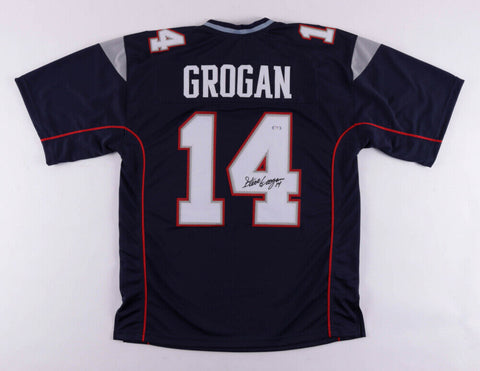 Steve Grogan Signed New England Patriots Jersey (PSA COA) Super Bowl XX Q.B