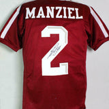Johnny Manziel Signed Maroon College Style Jersey w/ 12 Heisman - JSA W Auth *2