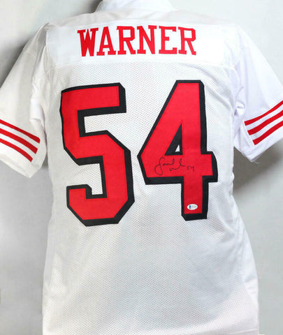 Fred Warner Autographed White Color Rush Pro Style Jersey - Beckett W Auth *4