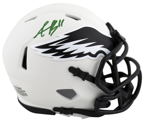 Eagles A.J. Brown Authentic Signed Lunar Speed Mini Helmet BAS Witnessed