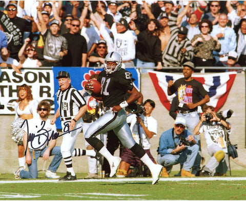 Tim Brown Oakland Raiders Signed 8x10 Running Stands Behind Photo