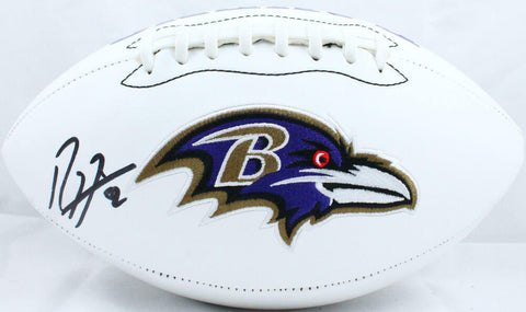 Ray Lewis Autographed Baltimore Ravens Logo Football-Beckett W Hologram *Black