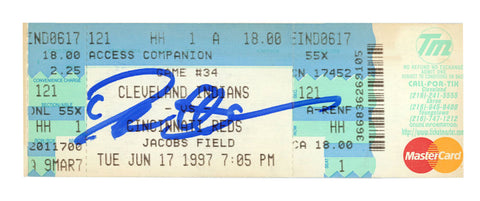 Deion Sanders Signed Cincinnati Reds 6/17/1997 @ Indians Ticket BAS 37271