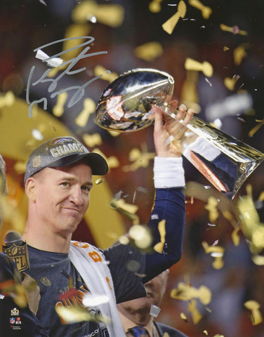Peyton Manning Denver Broncos Signed 8x10 SB50 Champs Celebrate Photo